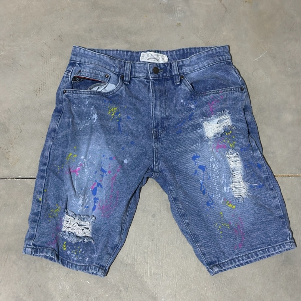 Stylish Blue Distressed Men's Shorts